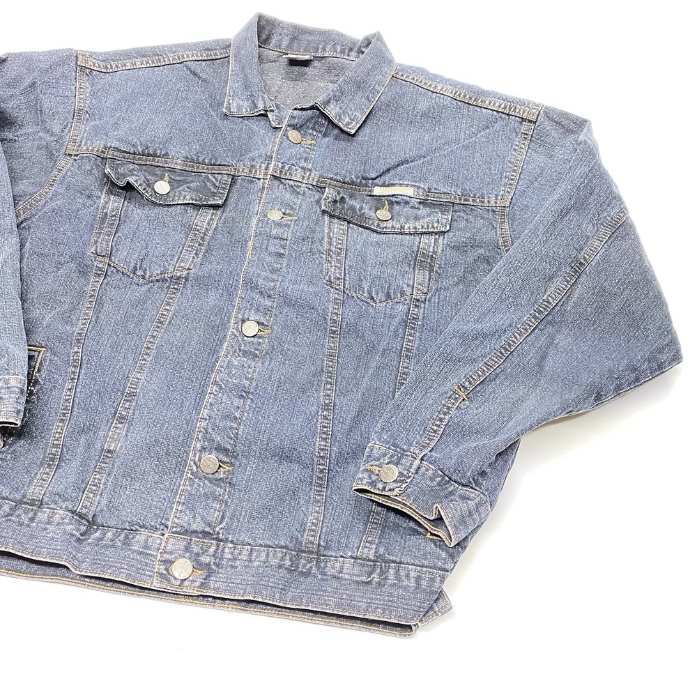 Vintage Live Hanton Denim Trucker Jacket Med [Sz 40] 90s Streetwear Jean Jacket View 3